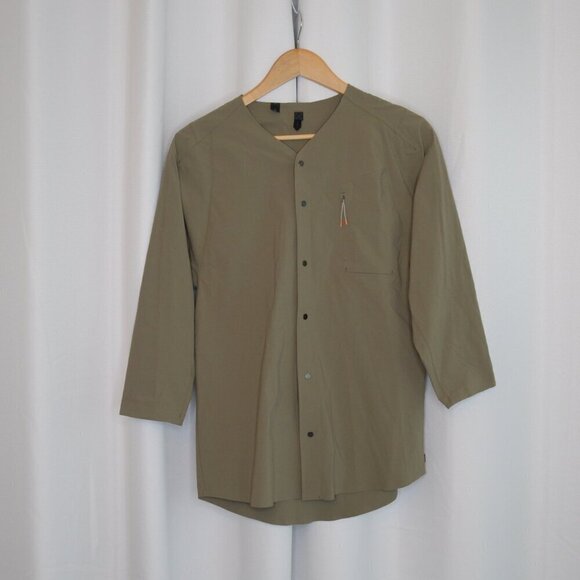 Lululemon Lab Men's Viha Shirt Green Khaki Sz S - Picture 3 of 9